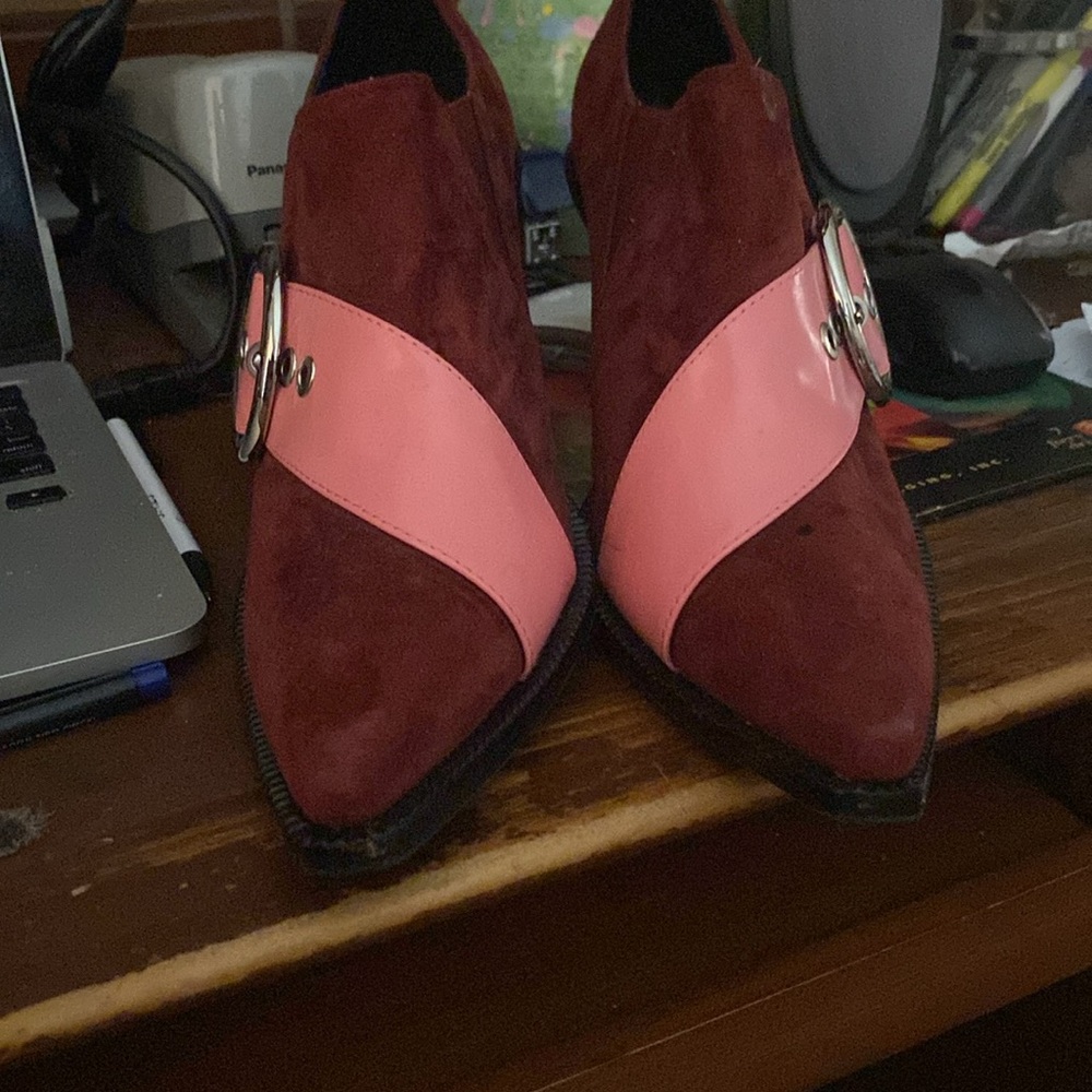 Jeffrey Campbell Moroon Swede Buckled Booties